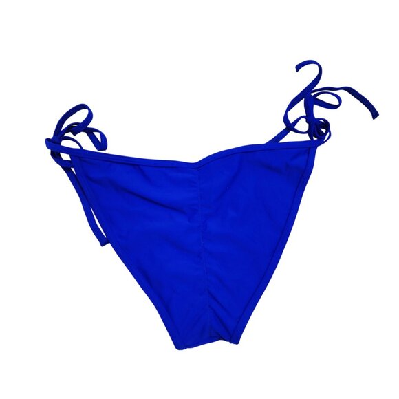 Two-Piece Blue Halter Bikini Set  Adjustable Triangle Top Tie-Side Bottoms SZ M - Picture 5 of 7